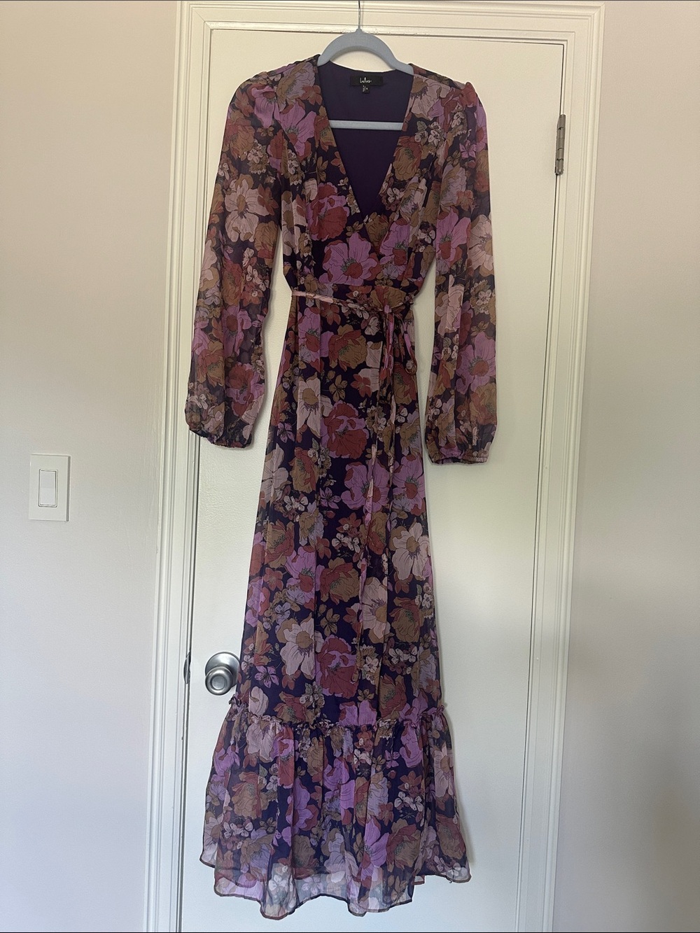 Floral Long Sleeve Wrap Dress